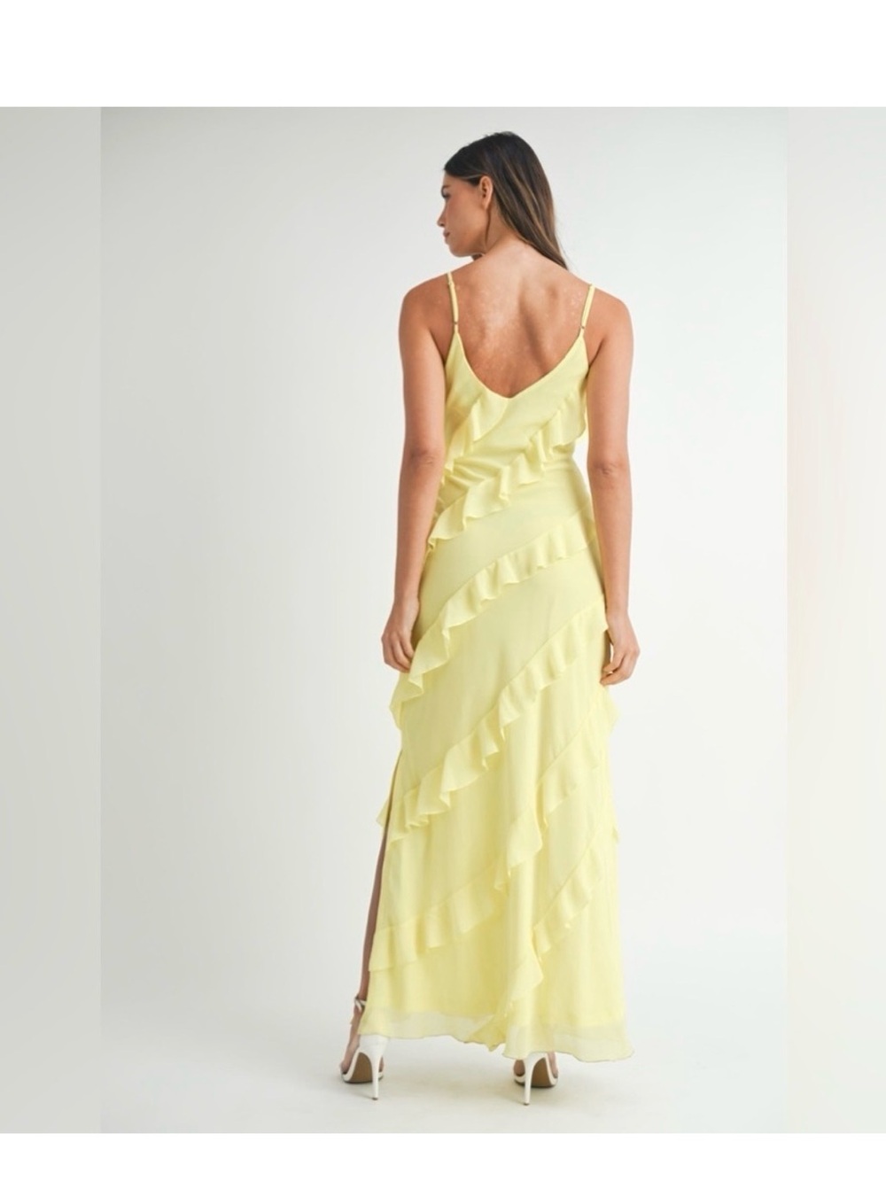Mable Yellow Ruffle Maxi Dress - Picture 2 of 2